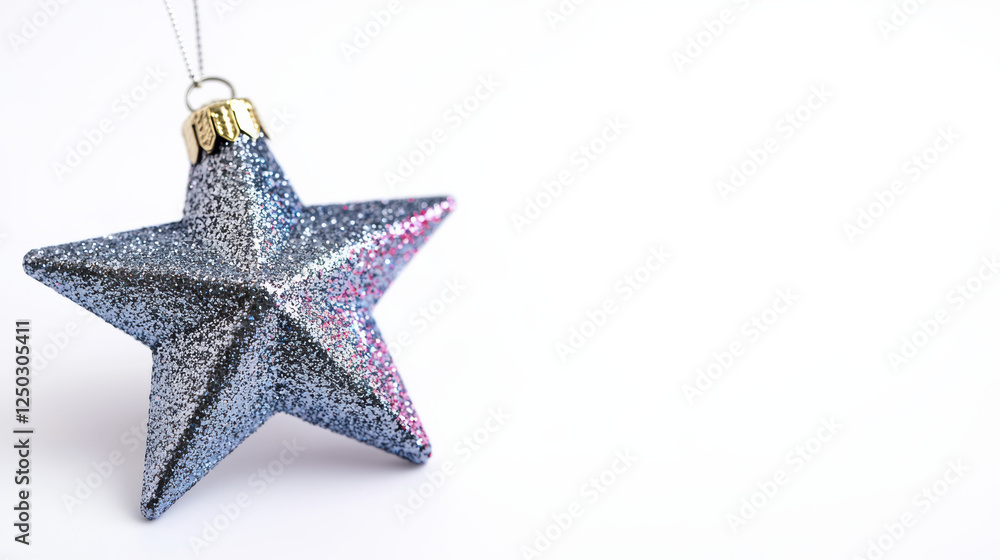 sparkling silver star ornament with glitter, perfect for festive decorations sparkling silver star ornament with glitter, perfect for festive decorations