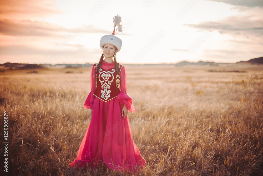 custom made wallpaper toronto digitalKazakh woman and man in national costumes