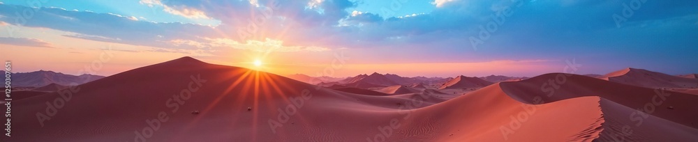 A tranquil desert scene with towering sand dunes under a stunning blue sky at dusk, sand dunes, warm glow A tranquil desert scene with towering sand dunes under a stunning blue sky at dusk, sand dunes, warm glow
