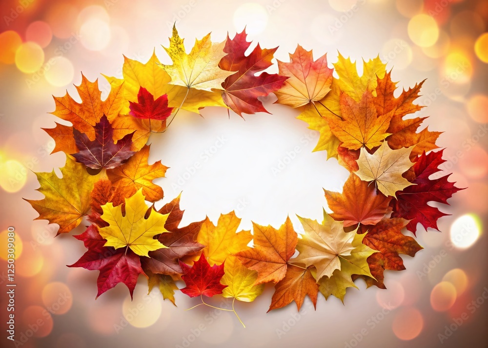 Vibrant Autumn Leaves Frame Isolated on White Background - Perfect for Fall Designs Vibrant Autumn Leaves Frame Isolated on White Background - Perfect for Fall Designs