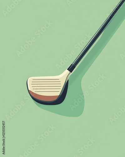 Golf club on mint green background