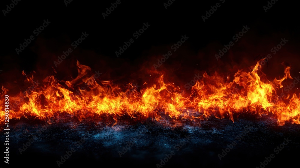 Vibrant flames dancing against a dark background, creating a fiery atmosphere for visuals Vibrant flames dancing against a dark background, creating a fiery atmosphere for visuals
