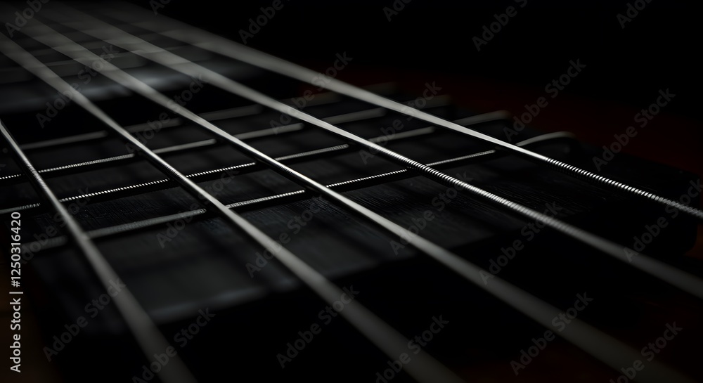 Close-up of Acoustic Guitar Strings and Fretboard Close-up of Acoustic Guitar Strings and Fretboard