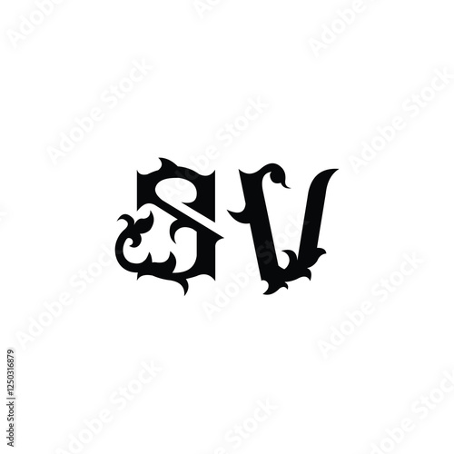 SV monogram logo design letter text name symbol monochrome logotype alphabet character simple logo