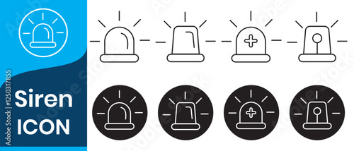 Alarm siren icon. Emergency siren icon. Siren ambulance or police icon ,outline symbol. vector illustration.