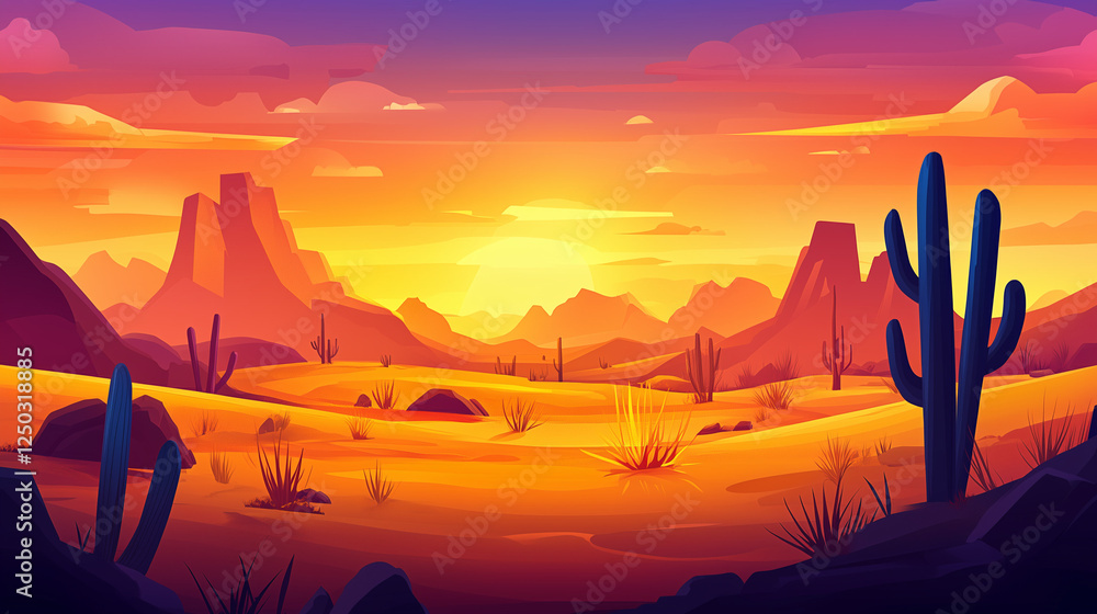 Fototapeta premium Illustration of desert