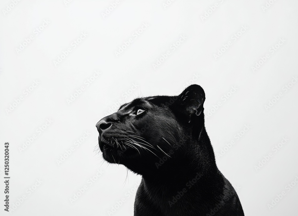 Obraz premium Black Panther Profile, Wildlife Portrait, Studio Shot