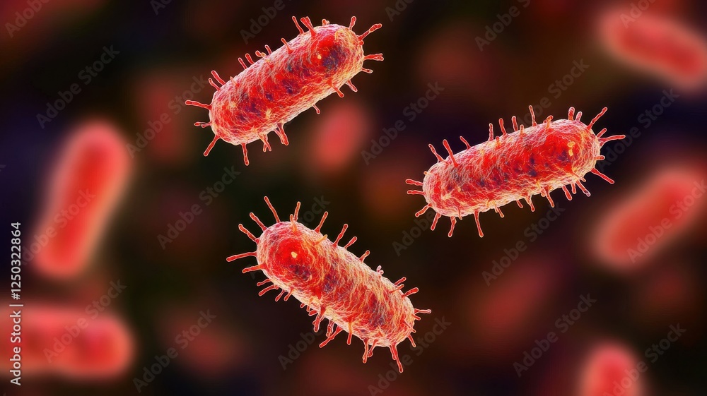 Microscopic action of bacteria laboratory setting scientific image close-up perspective microbiology concept Microscopic action of bacteria laboratory setting scientific image close-up perspective microbiology concept