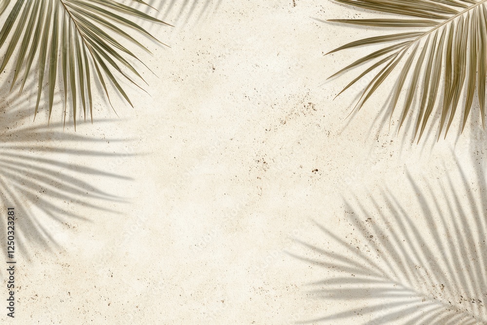 Palm shadows on light beige surface Palm shadows on light beige surface