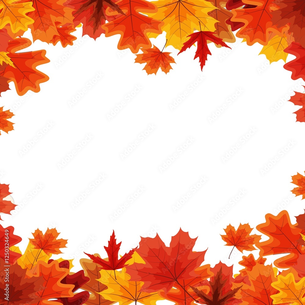 autumn leaves border frame having text area autumn leaves border frame having text area