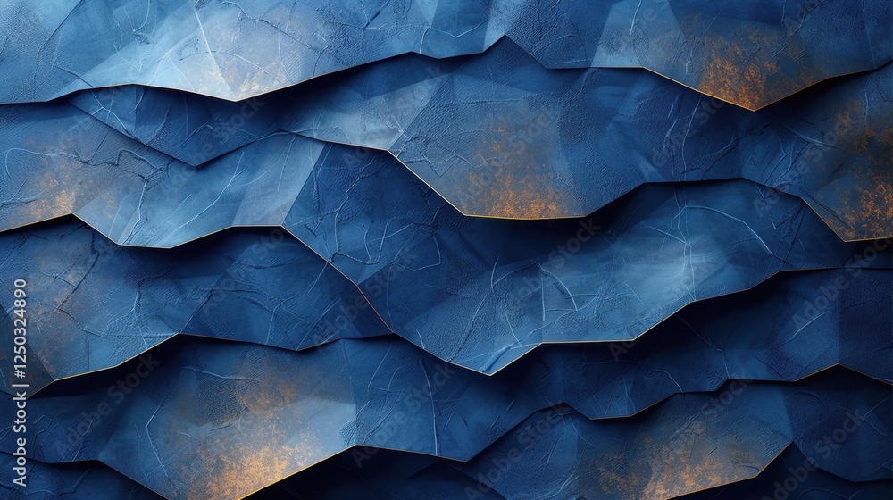 Abstract blue geometric pattern with luminous accents and textured layers Abstract blue geometric pattern with luminous accents and textured layers