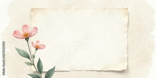 Elegant Floral Design with Textured Paper Background for Wedding Invitations or Romantic Announcements