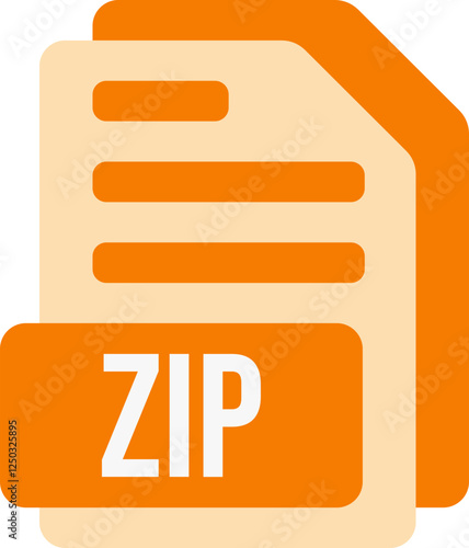 ZIP File Format Icon Color Fill