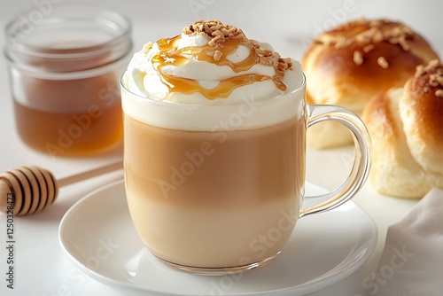 Honey-spiced Latte with Croissants