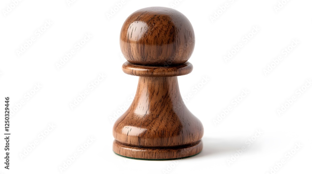 A polished wooden chess piece, isolated on white A polished wooden chess piece, isolated on white