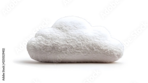 A soft plush pillow in the shape of a cloud, clean white background, transparent isolate