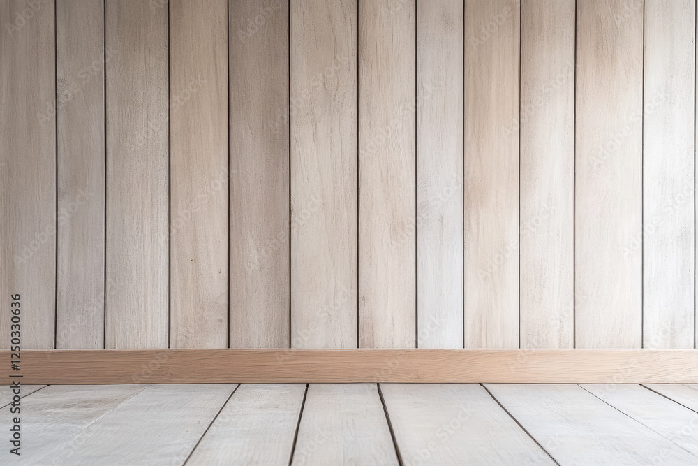 Wooden wall and floor create a serene backdrop for design and staging Wooden wall and floor create a serene backdrop for design and staging