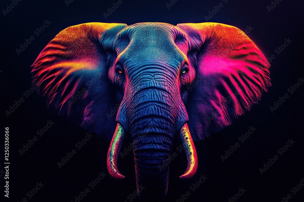 Obraz premium Neon Elephant Portrait