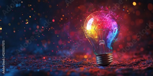 Colorful Light Bulb Idea Concept