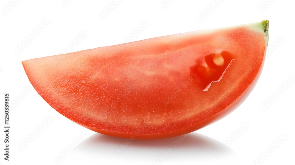 A slice of fresh tomato, clean white background, transparent isolate A slice of fresh tomato, clean white background, transparent isolate
