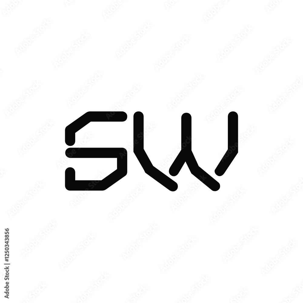 SW monogram logo design letter text name symbol monochrome logotype alphabet character simple logo SW monogram logo design letter text name symbol monochrome logotype alphabet character simple logo