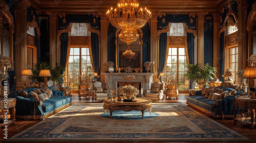 Fototapeta premium Opulent Grandeur: A Luxurious Palace Interior