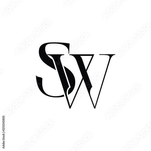Canvastavla SW monogram logo design letter text name symbol monochrome logotype alphabet cha