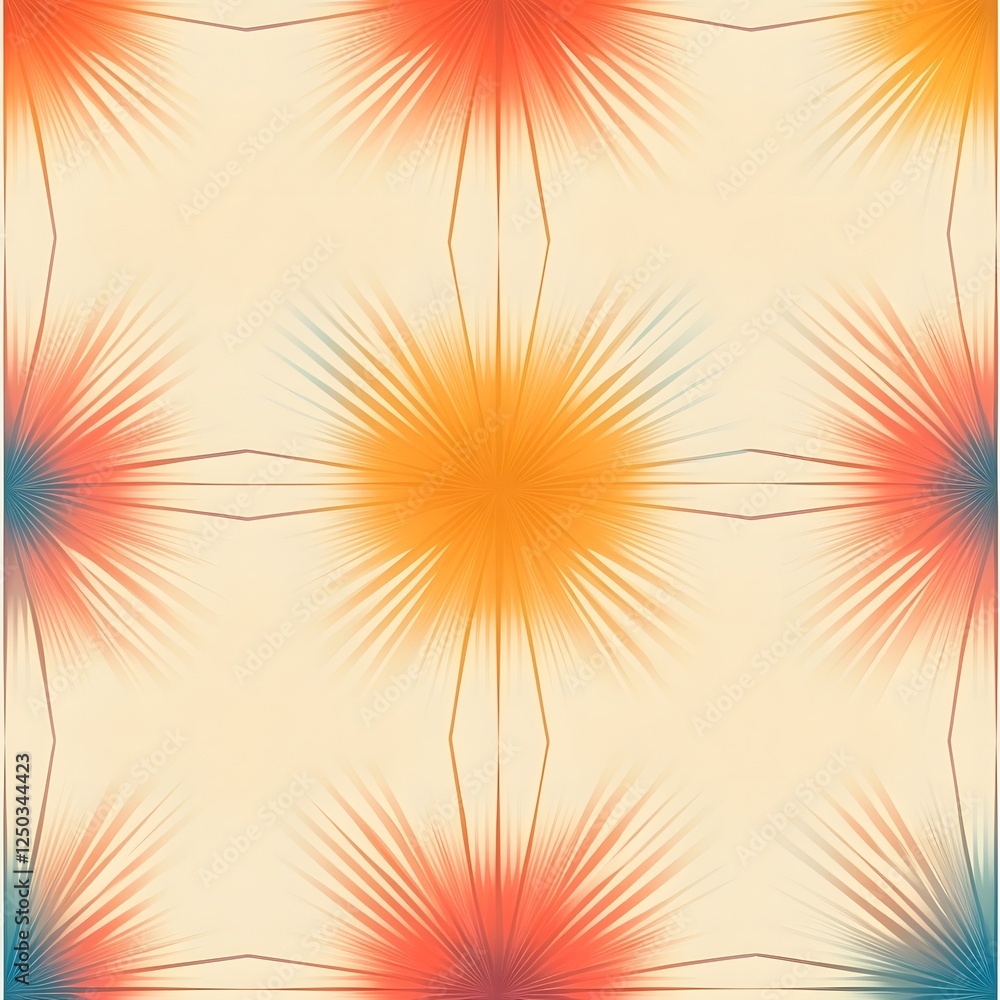 Obraz premium Radiant Abstract Starburst Explosion of Colorful Digital Graphic Patterns and Textures