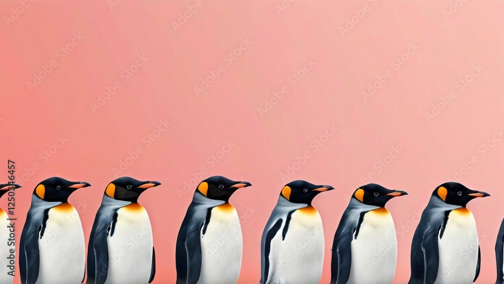 Obraz premium Beautiful Minimalistic Background with Copy Space for World Penguin Day