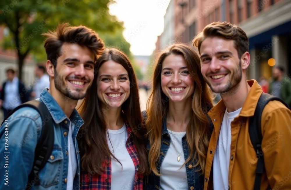 Happy group of friends talking and having fun outdoors Happy group of friends talking and having fun outdoors