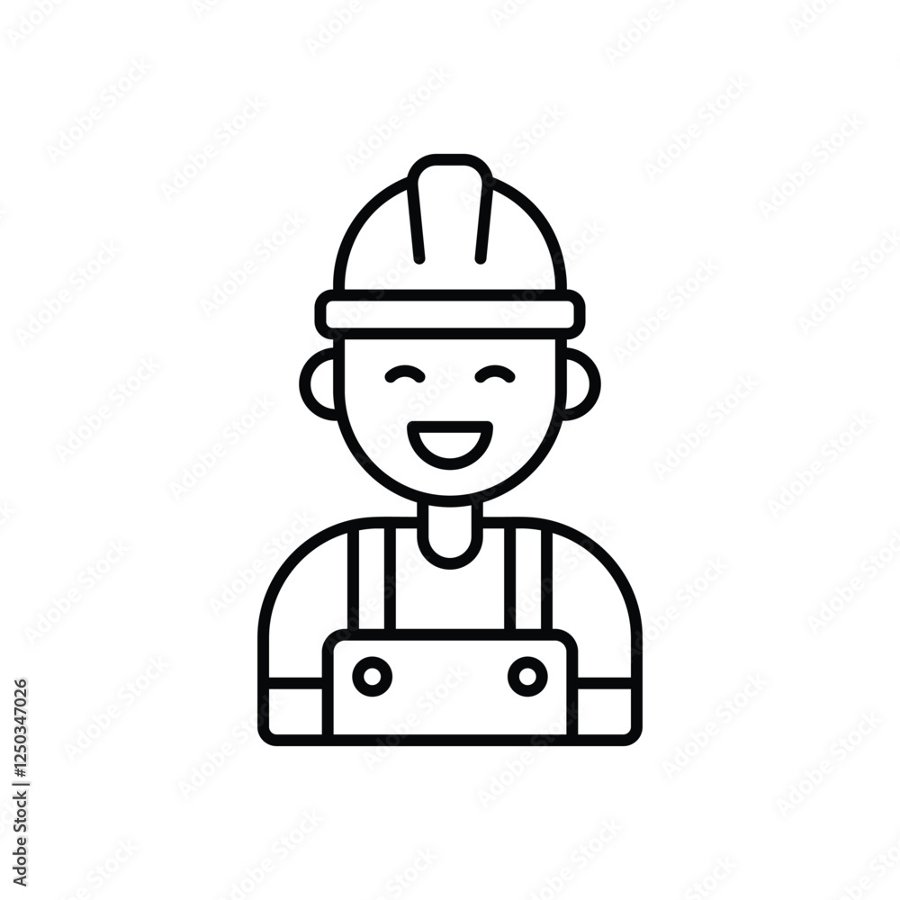 Worker icon isolated on a white background. Vector illustration. Worker icon isolated on a white background. Vector illustration.
