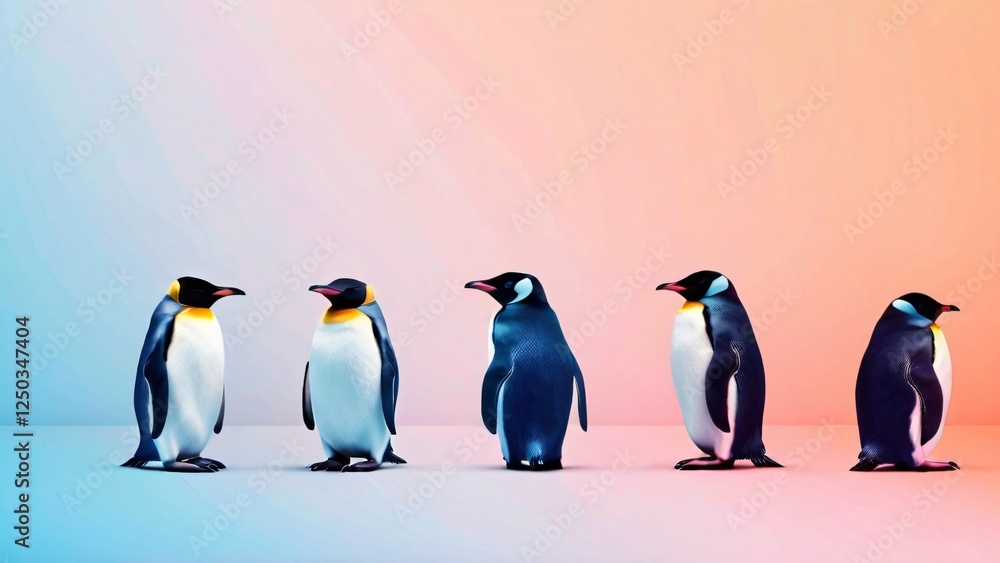 Fototapeta premium Beautiful Minimalistic Background with Copy Space for World Penguin Day