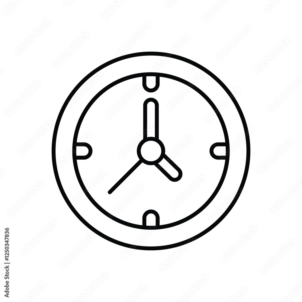 Clock icon isolated on a white background. Vector illustration. Clock icon isolated on a white background. Vector illustration.