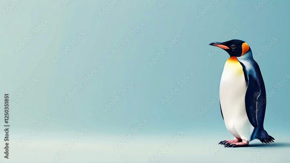 Fototapeta premium Beautiful Minimalistic Background with Copy Space for World Penguin Day