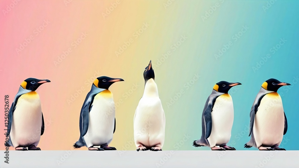 Fototapeta premium Beautiful Minimalistic Background with Copy Space for World Penguin Day