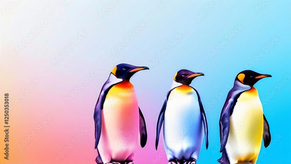Fototapeta premium Beautiful Minimalistic Background with Copy Space for World Penguin Day