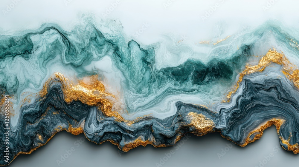 Abstract Teal and Gold Marble Texture Abstract Teal and Gold Marble Texture