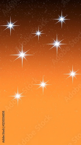 Night Sky Stars Orange Gradient Background