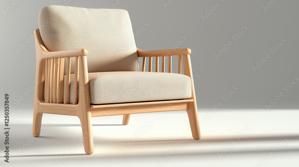Elegant wooden chair in minimalist design. Elegant wooden chair in minimalist design.