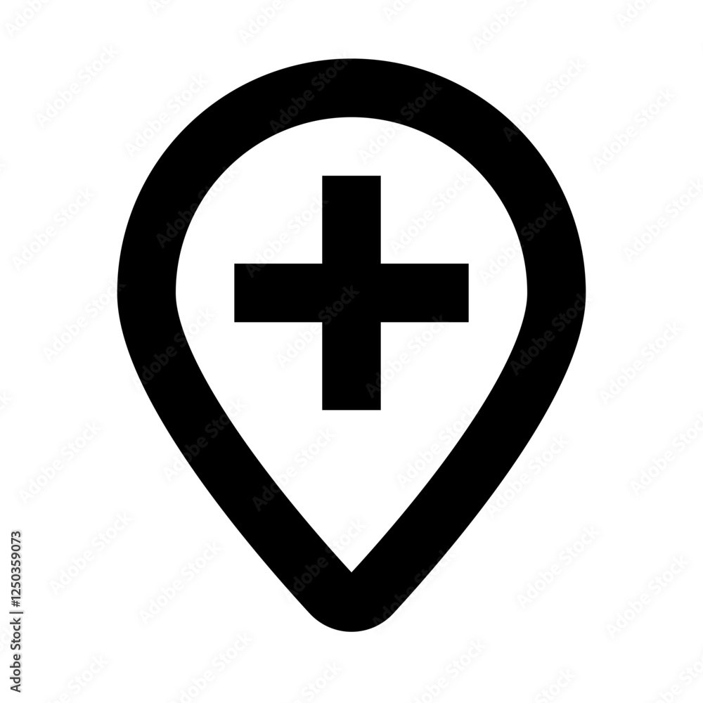 Obraz premium Add Pin - Simple Minimalist Icon