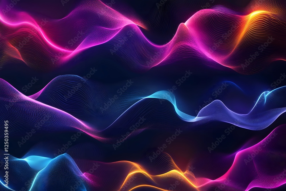 Fototapeta premium Mesmerizing Abstract Glowing Waves of Vibrant Digital Light and Energy