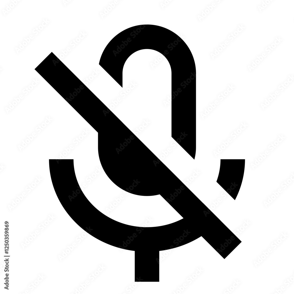 Microphone Crossed - Simple Minimalist Icon Microphone Crossed - Simple Minimalist Icon
