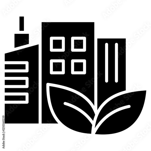 Green Building Glyph Icon
