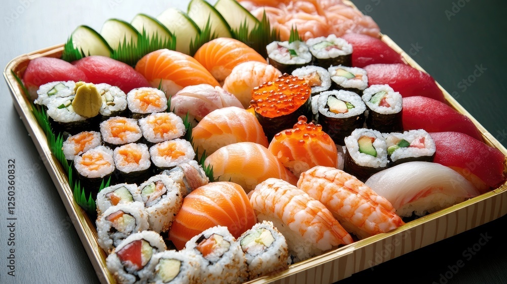 Assorted Sushi Platter: A Vibrant Display of Japanese Culinary Art Assorted Sushi Platter: A Vibrant Display of Japanese Culinary Art