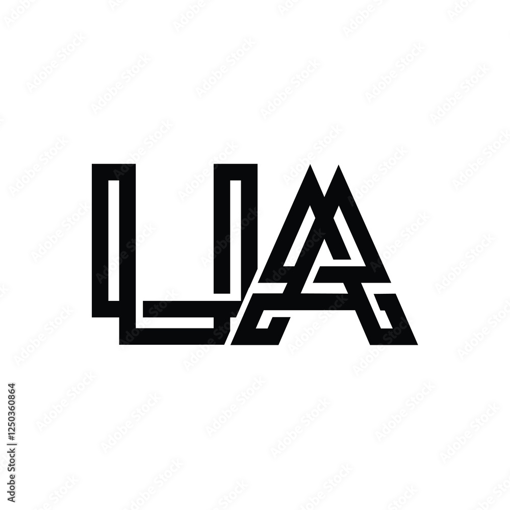UA monogram logo design letter text name symbol monochrome logotype alphabet character simple logo UA monogram logo design letter text name symbol monochrome logotype alphabet character simple logo
