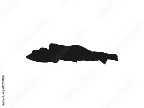 Man sleeping in bed silhouette. Sleeping man on bed silhouette vector. Man In Bed. hotel icon, guest house, accommodation icon, person in bed. The silhouettes are isolated on a white background.