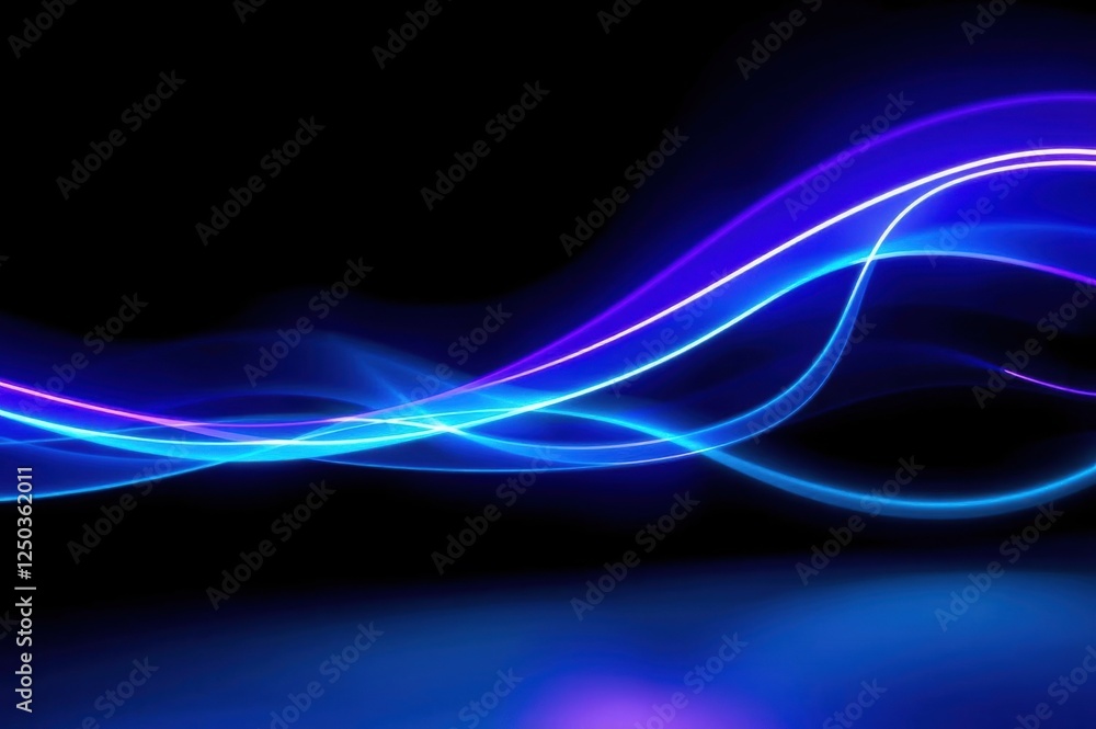 Naklejka premium Abstract Blue and Purple Light Waves