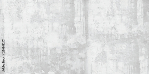 White cement wall in retro concept. Old concrete background for wallpaper or graphic design. Blank plaster texture in vintage style. Modern house interiors that feel calm and simple.