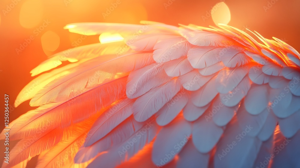 Obraz premium Vibrant Colorful Abstract Feather Close up with Intricate Natural Texture and Pattern