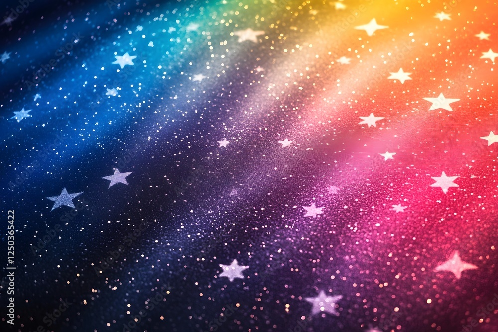 Fototapeta premium Vibrant Cosmic Explosion of Glowing Stars and Nebulae in Colorful Galaxy Background